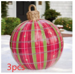 Palla di Natale Gonfiabile 60 cm – Decorazione Natalizia in PVC Resistente alle Intemperie per Esterni