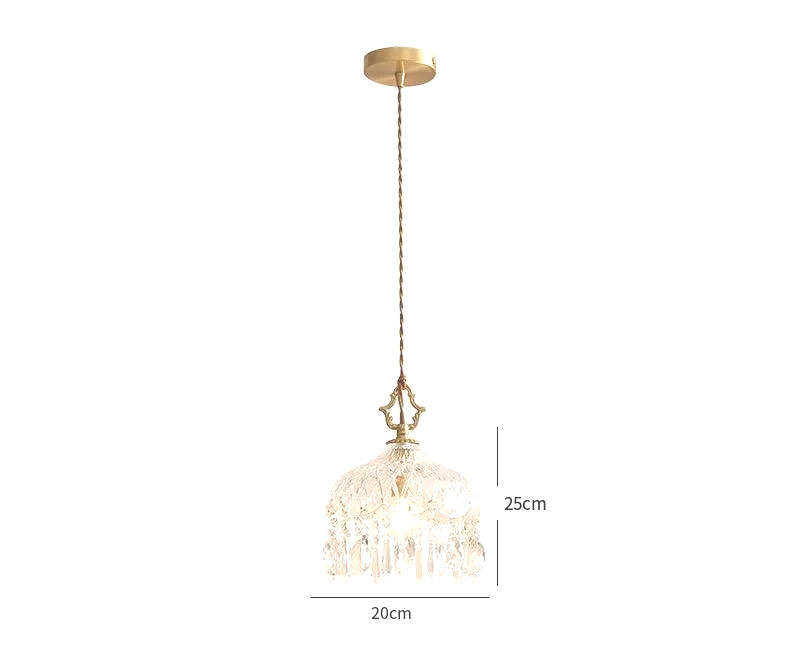 Lampada a sospensione in vetro retro francese