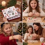 Calendario dell'Avvento con braccialetto di Natale da 24 giorni – Set di gioielli fai da te per ragazze