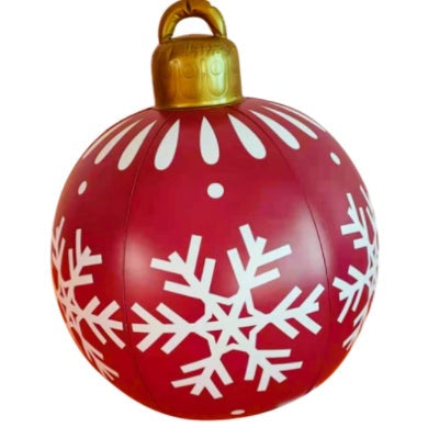 Palla di Natale Gonfiabile 60 cm – Decorazione Natalizia in PVC Resistente alle Intemperie per Esterni
