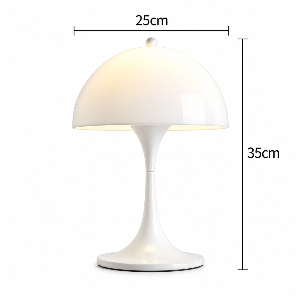 Lampada Panthella – Lampada da Tavolo Champignon di Metà Secolo con Luce Morbida Diffusa