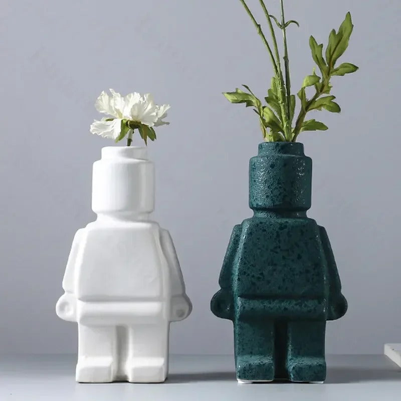 BloomMate - Vaso per il corpo in stile Lego per arredamento personale | 1+1 Gratis
