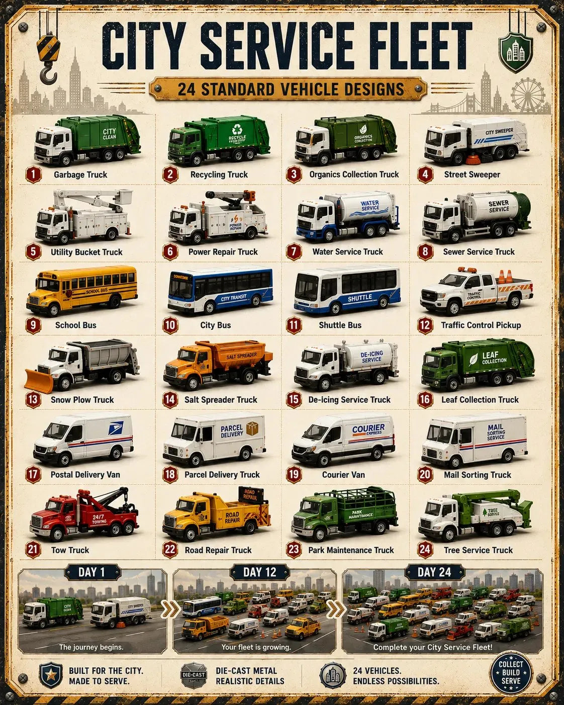 🚧Costruisci la Collezione Flotta Calendario dell'Avvento 24-Giorni Veicoli | ✨Una Nuova Avventura Ogni Mattina