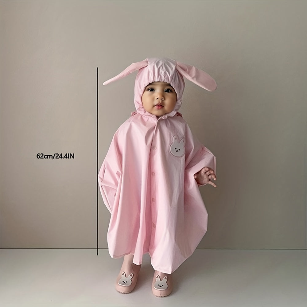 Giacca da Pioggia per Bambini con Cappuccio – Giacca Impermeabile con Stampa di Orso o Coniglio