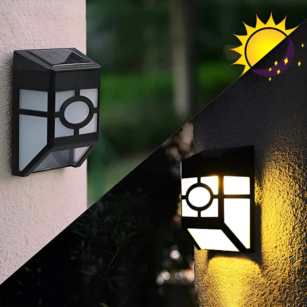 Lampada da parete solare a LED – Risparmio energetico e resistente alle intemperie | Set da 2 per esterni