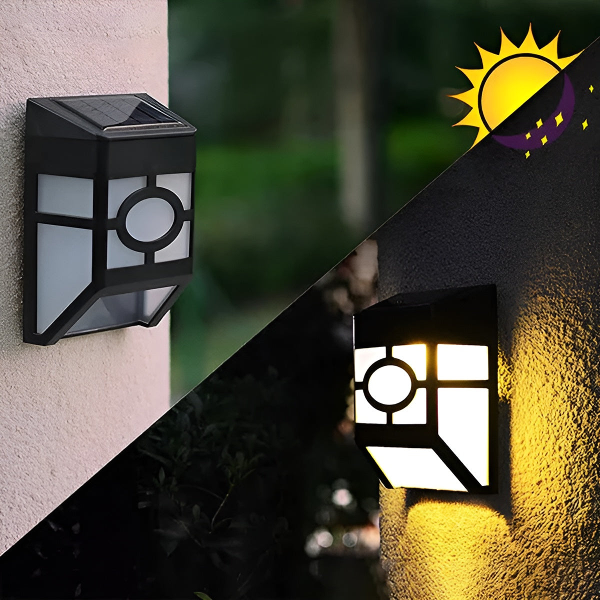 Lampada da parete solare a LED – Risparmio energetico e resistente alle intemperie | Set da 2 per esterni