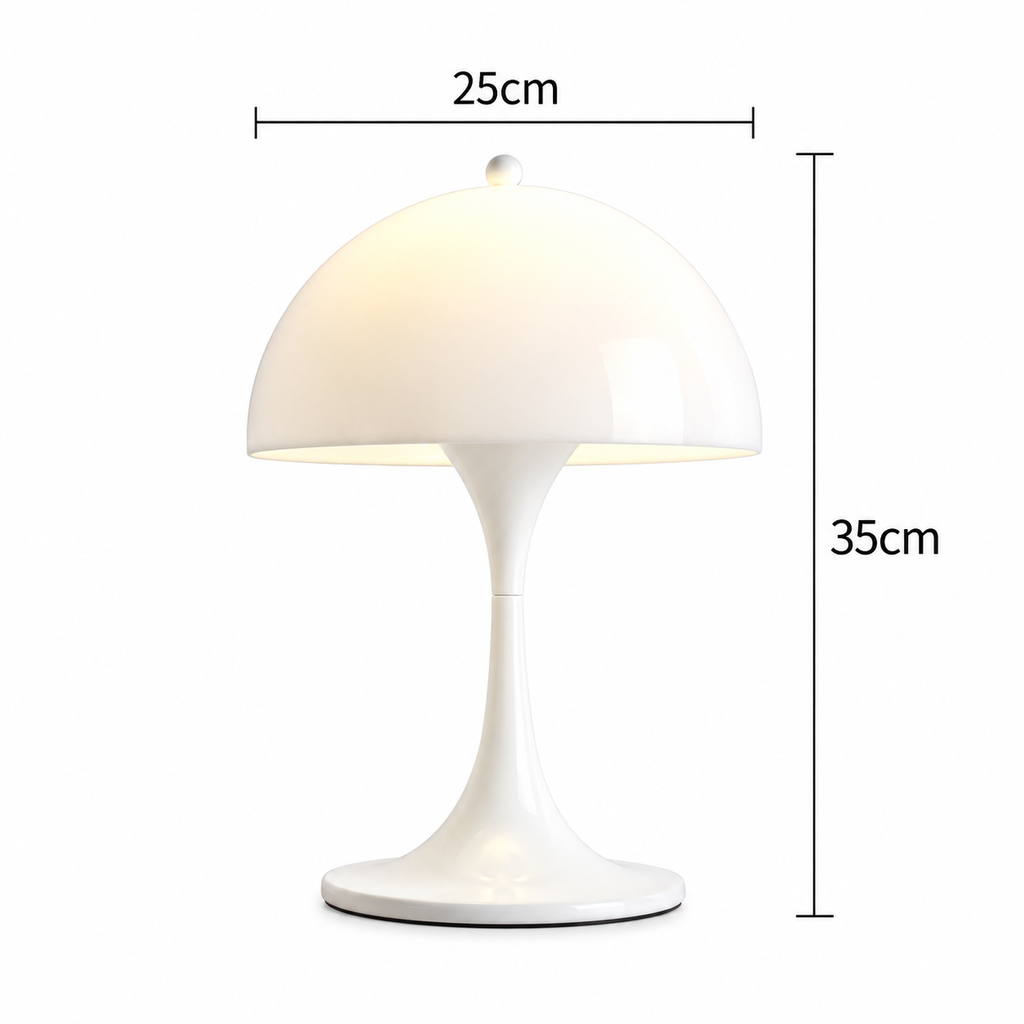Lampada Panthella – Lampada da Tavolo Champignon di Metà Secolo con Luce Morbida Diffusa
