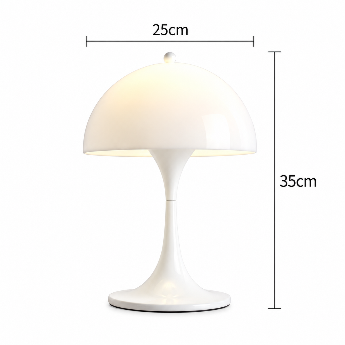 Lampada Panthella – Lampada da Tavolo Champignon di Metà Secolo con Luce Morbida Diffusa
