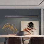 Lampada a sospensione LED in metallo lineare moderno Thala Nera/Marrone
