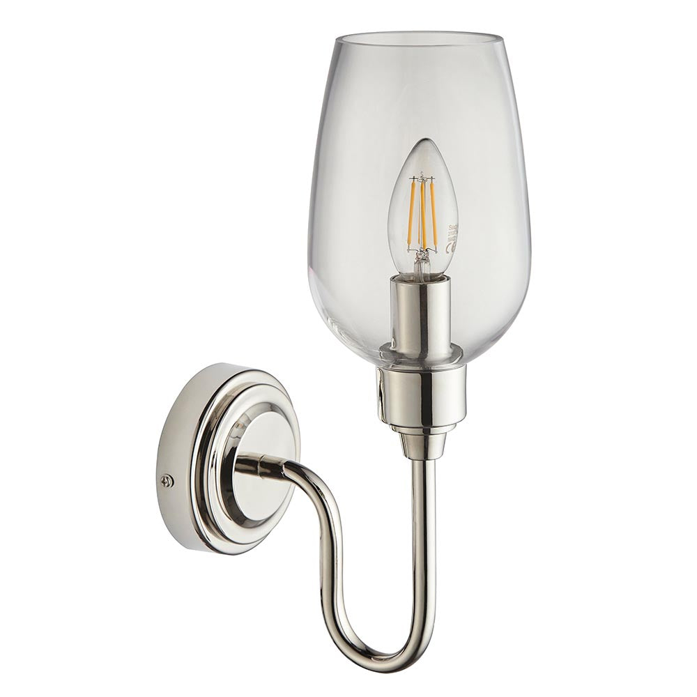 Applique da Parete Art Deco in Nichel e Vetro Island
