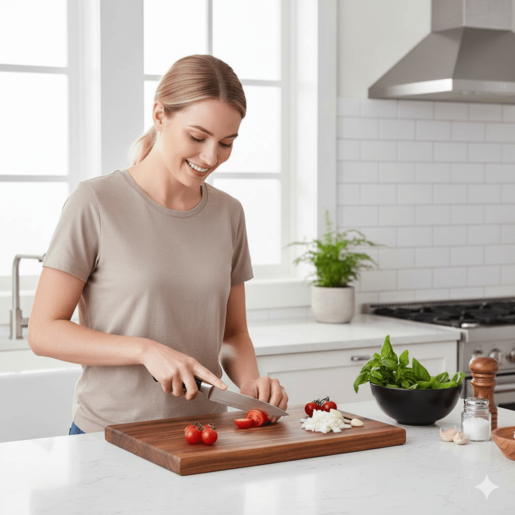ECOSLICE – Tagliere in Legno di Acacia Sostenibile con Superficie Antibatterica