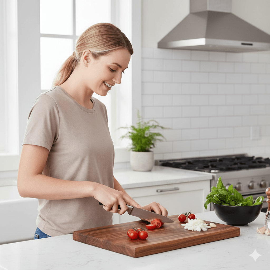 ECOSLICE – Tagliere in Legno di Acacia Sostenibile con Superficie Antibatterica