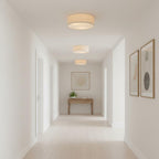 Lampada da soffitto a tamburo in lino per camera moderna