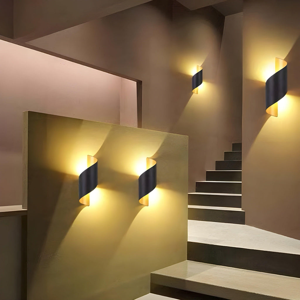 SpiralGlow Light - Lampada a parete LED a spirale in metallo impermeabile nordico