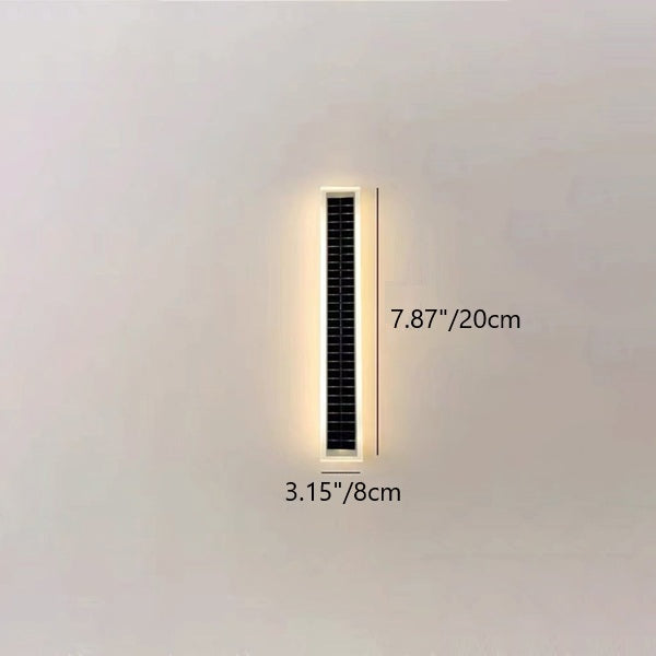 Lampada da Parete LED Solare Rettangolare Impermeabile in Alluminio e Acrilico Minimalista Moderna per Esterni