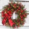 Corona di Natale con Ciliegie Rosse – Corona Decorativa per Porta per Natale