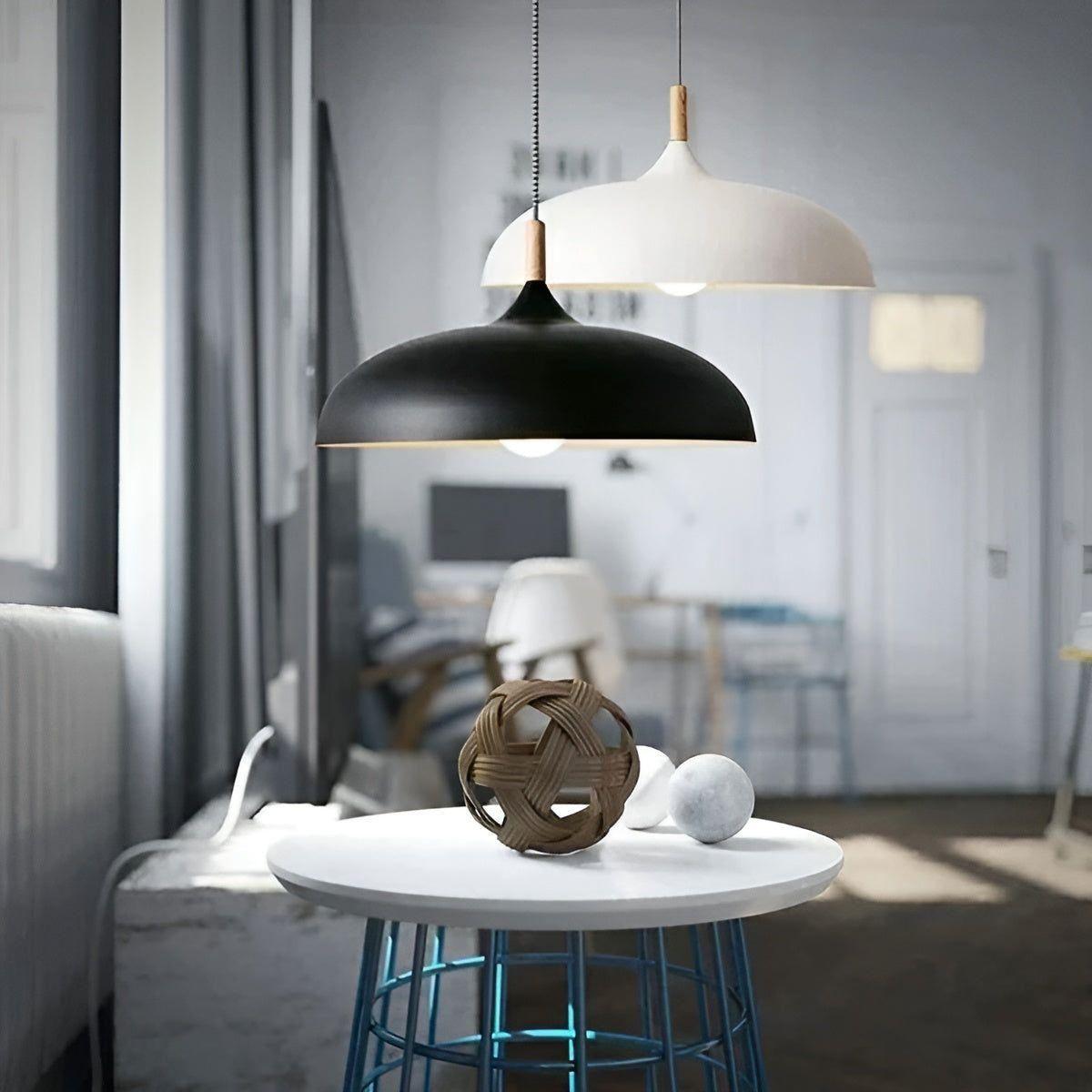 Lampada a sospensione in legno di quercia – Illuminazione da soffitto minimalista in stile scandinavo