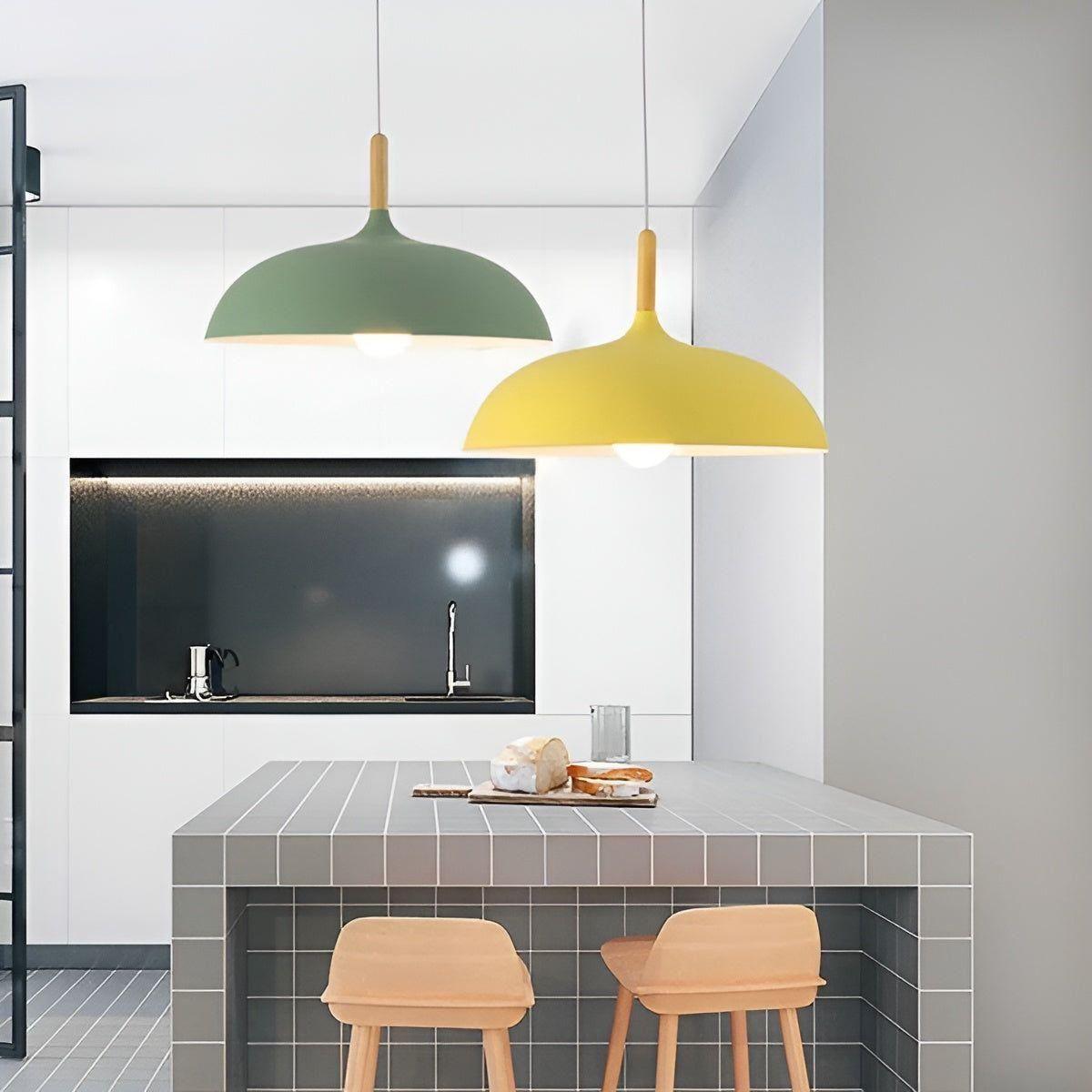 Lampada a sospensione in legno di quercia – Illuminazione da soffitto minimalista in stile scandinavo