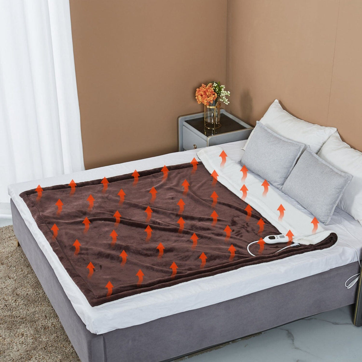 Coperte Elettriche in Flanella – Coperta Termica Extra Morbida per Notte Fredde