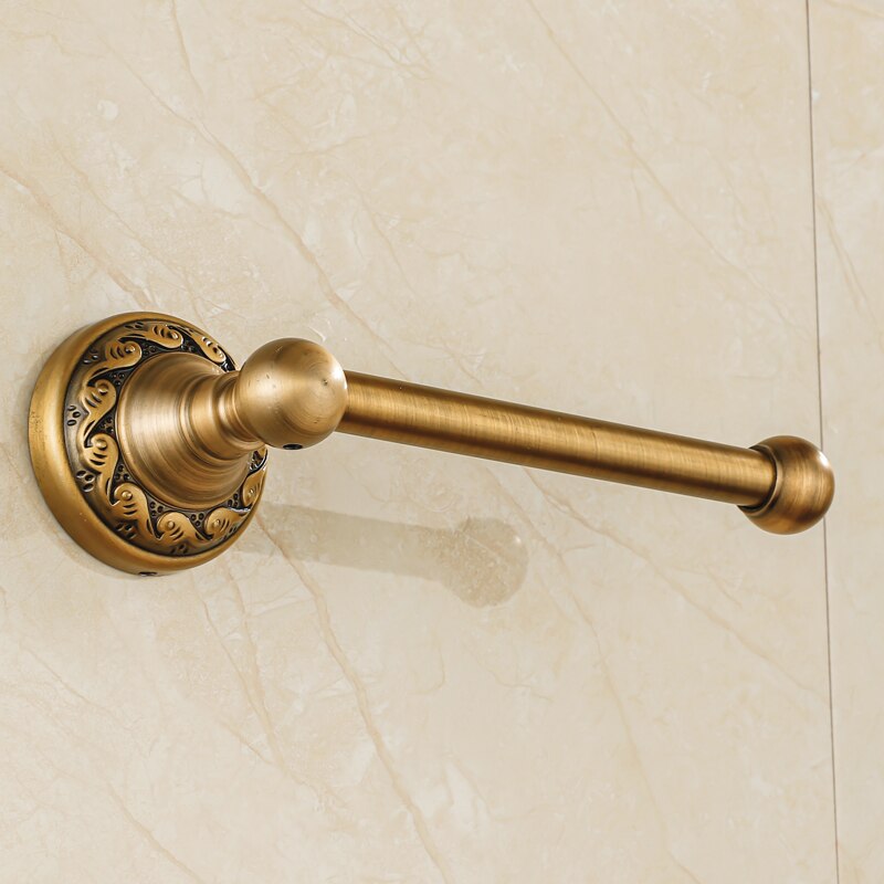 Elegante Porta Rotolo di Carta Igienica in Ottone Antico da Parete