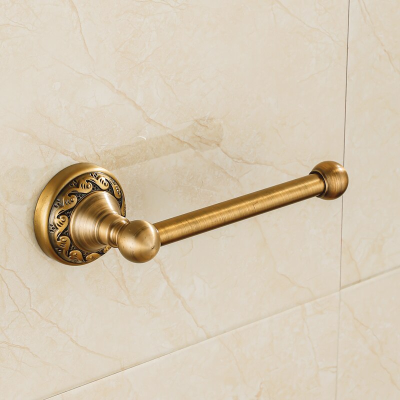 Elegante Porta Rotolo di Carta Igienica in Ottone Antico da Parete