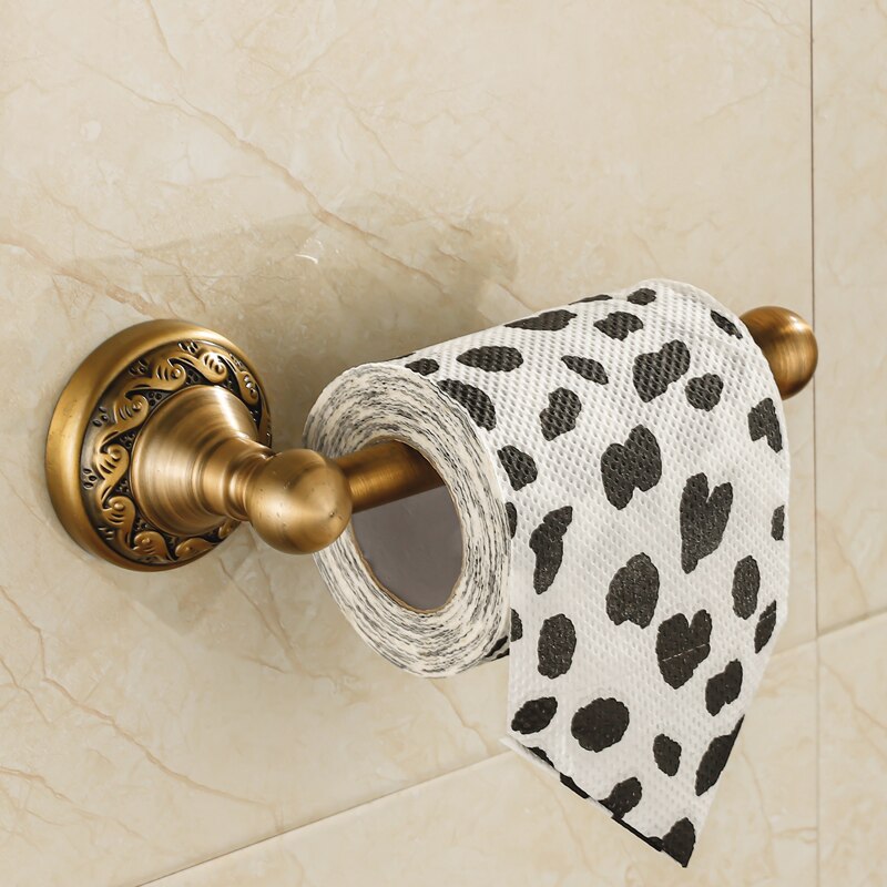 Elegante Porta Rotolo di Carta Igienica in Ottone Antico da Parete