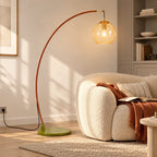 Lampada da Terra in Vetro Moderna – Illuminazione Elegante con Paralume in Vetro