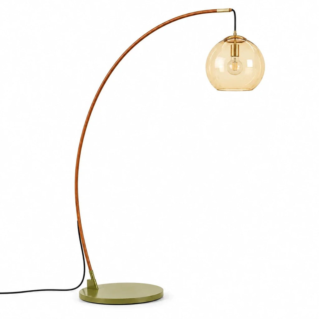 Lampada da Terra in Vetro Moderna – Illuminazione Elegante con Paralume in Vetro