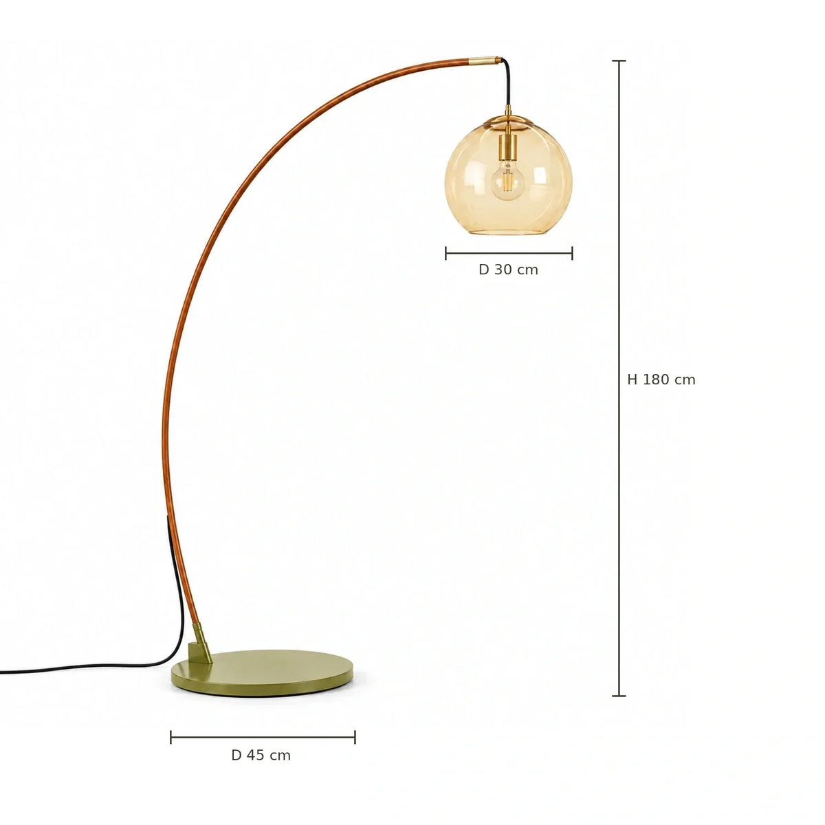 Lampada da Terra in Vetro Moderna – Illuminazione Elegante con Paralume in Vetro