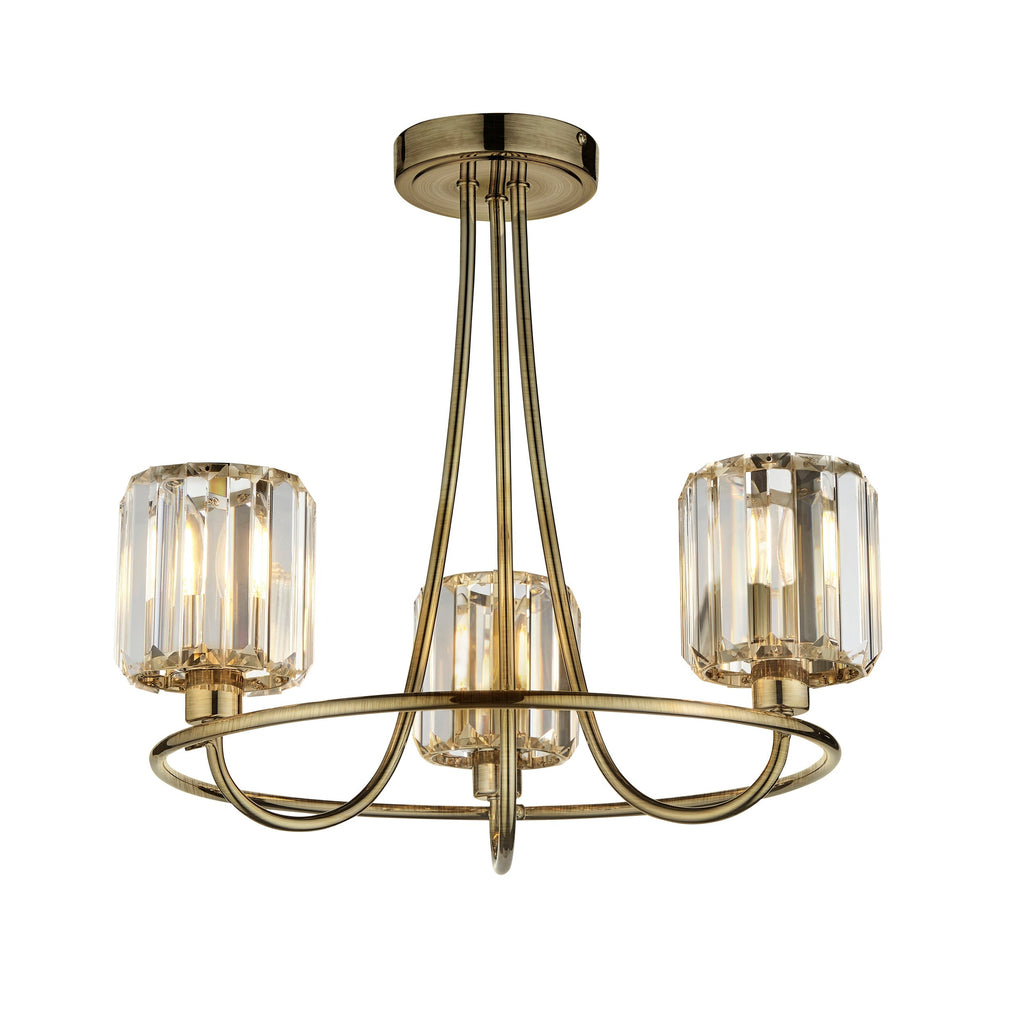 Endon Berenice 3lt Semi Flush Ottone Antico