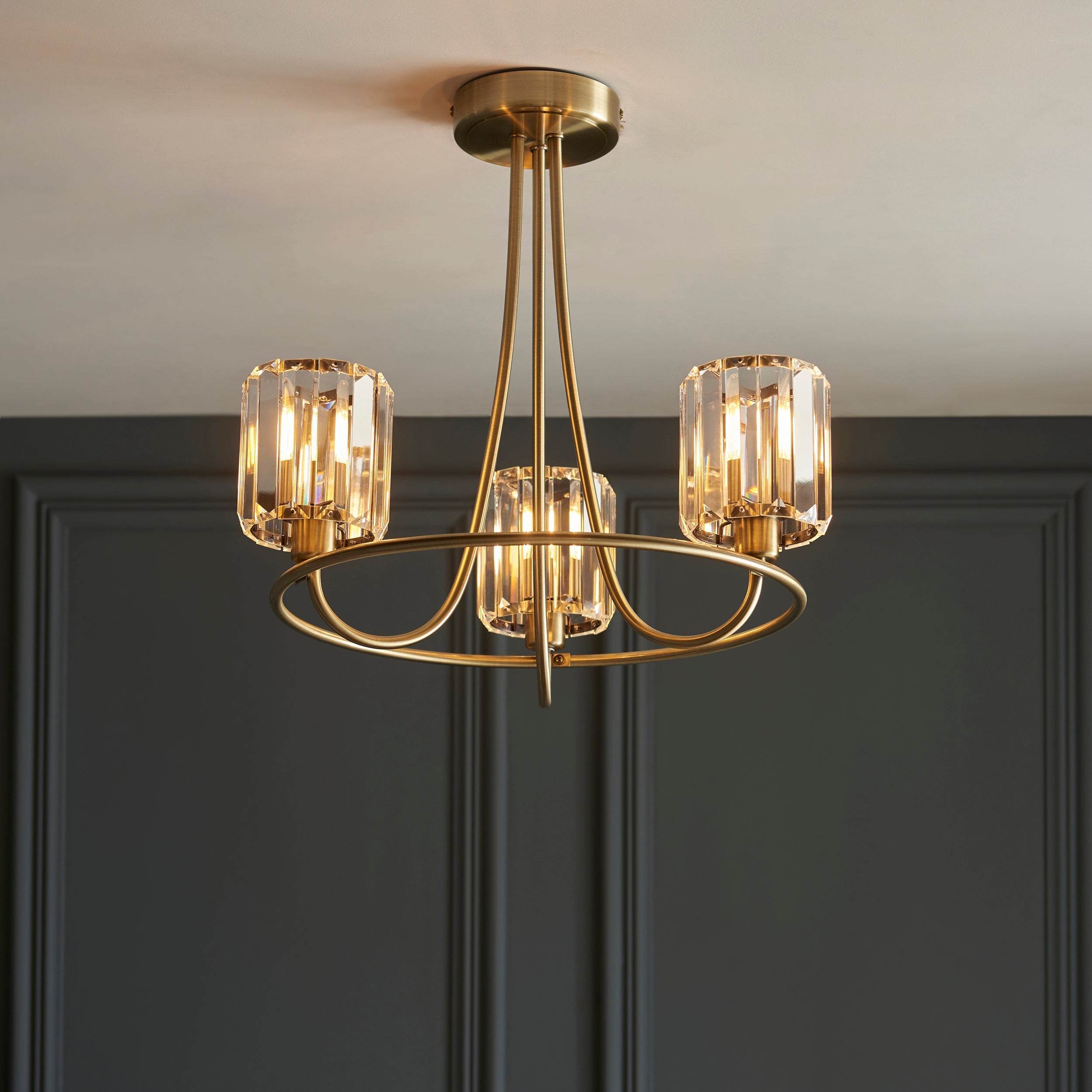Endon Berenice 3lt Semi Flush Ottone Antico