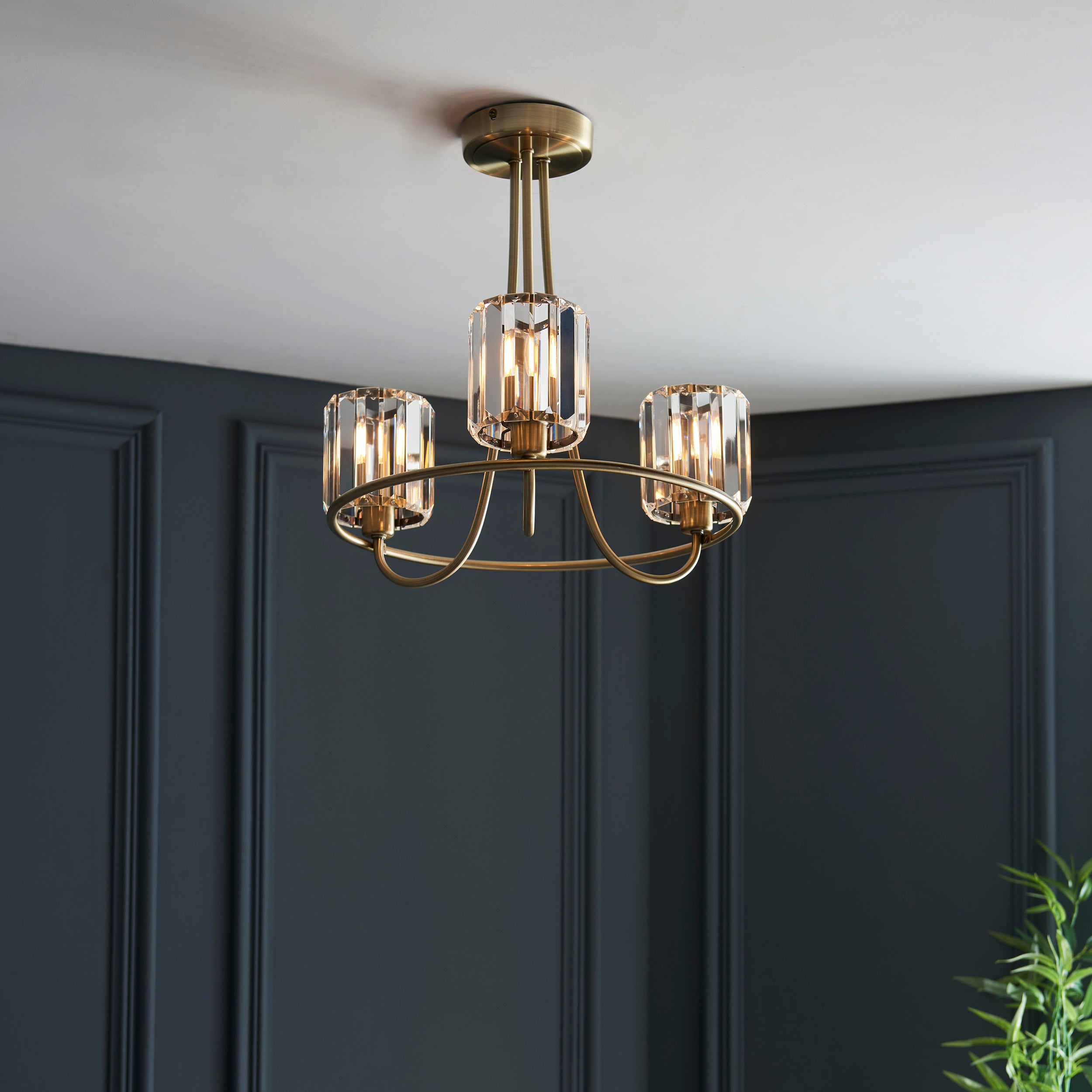 Endon Berenice 3lt Semi Flush Ottone Antico