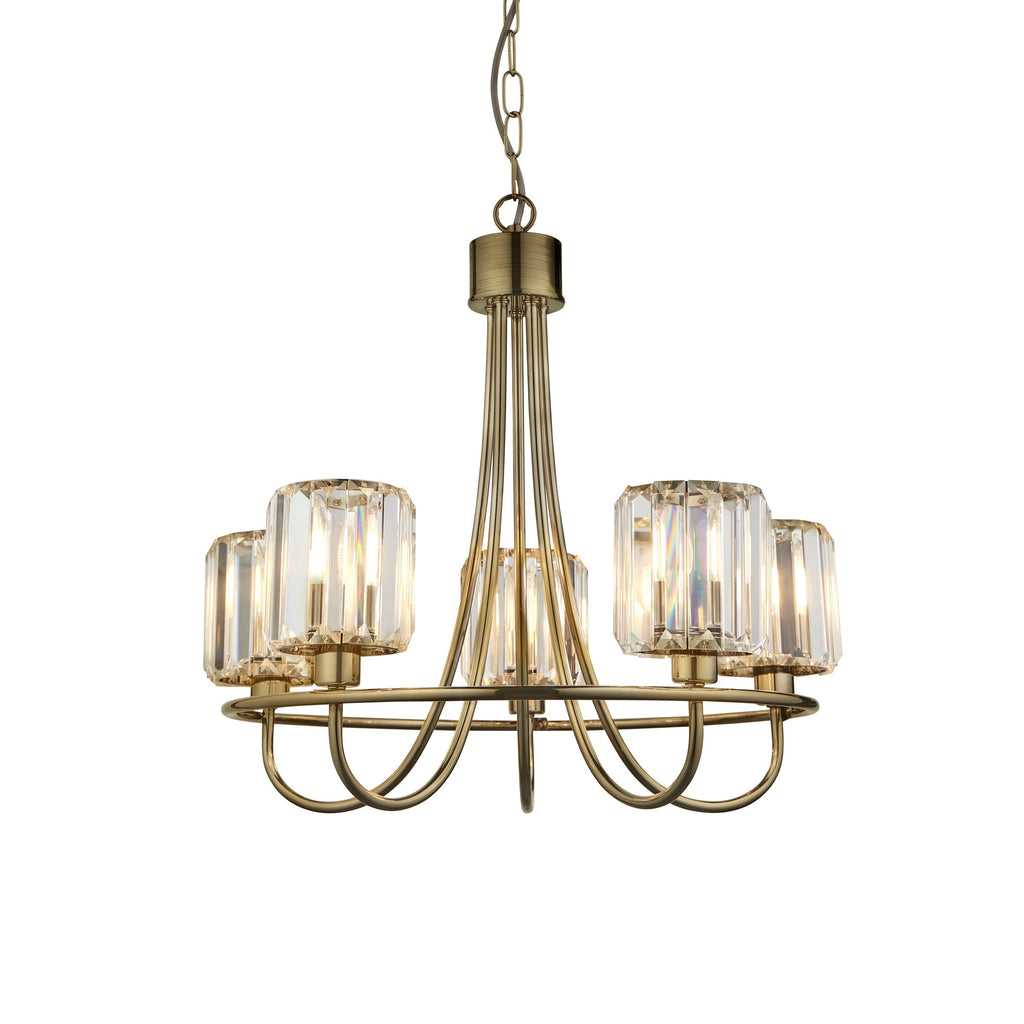 Lampadario Endon Berenice 5lt Ottone Antico