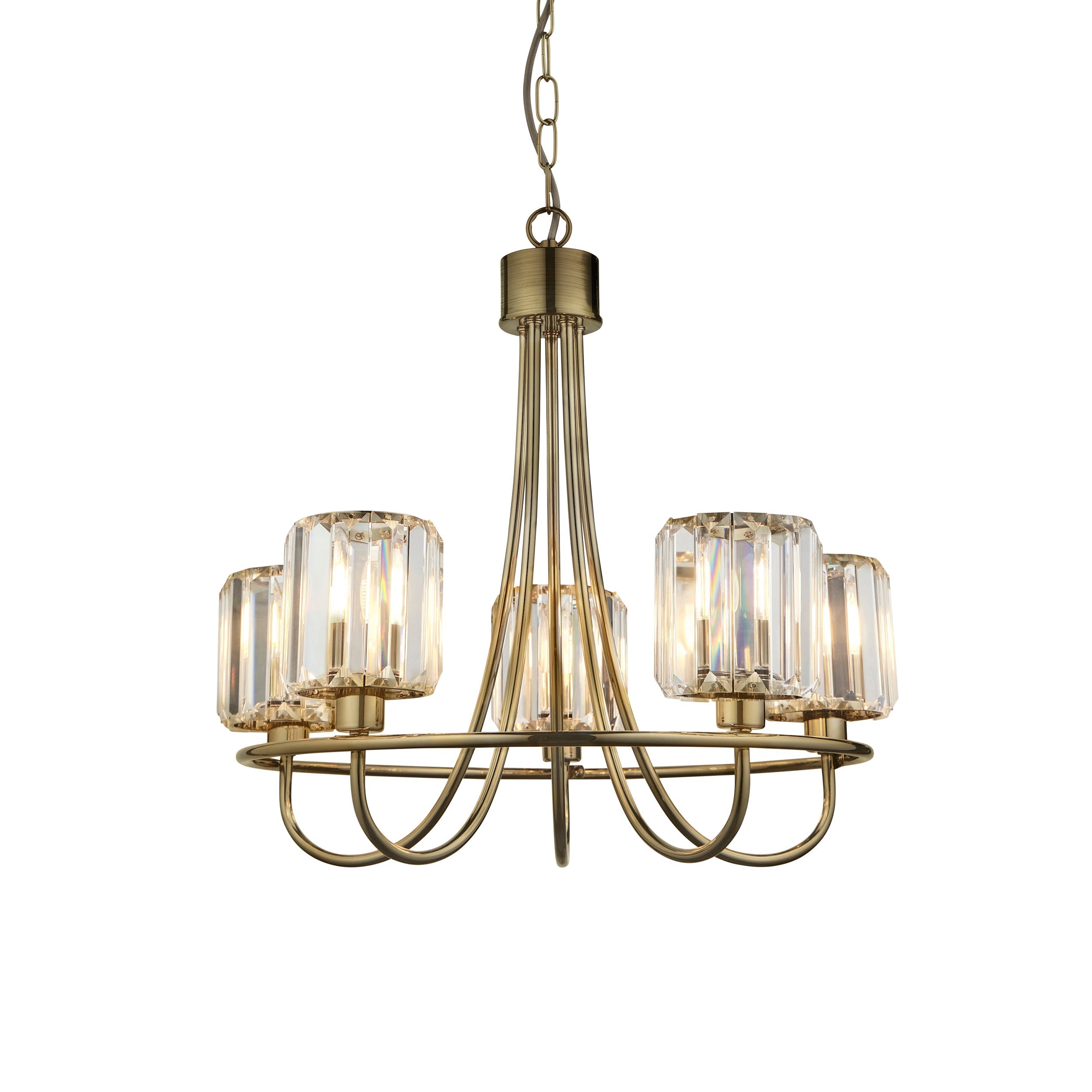 Lampadario Endon Berenice 5lt Ottone Antico