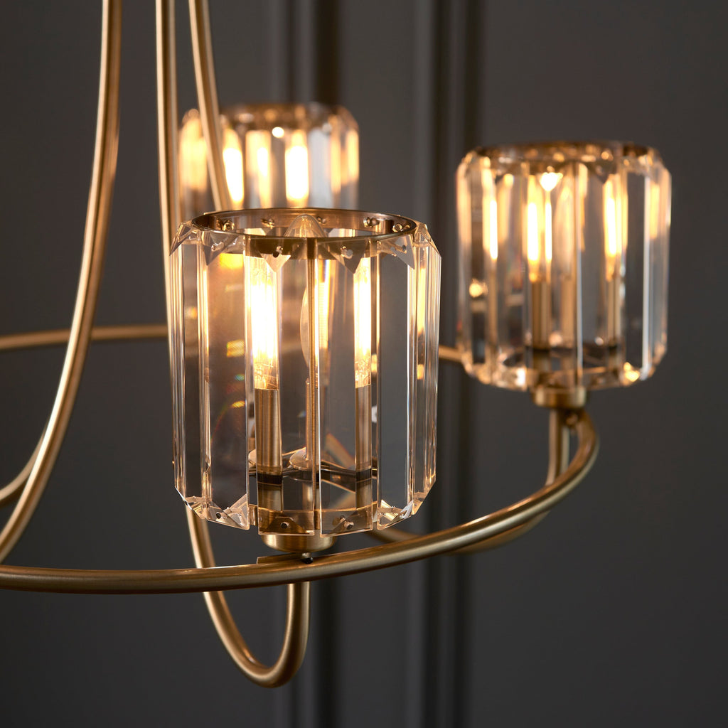 Lampadario Endon Berenice 5lt Ottone Antico