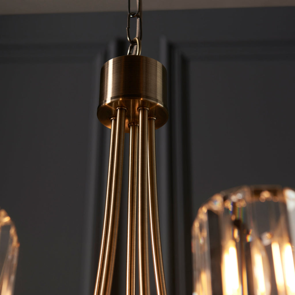 Lampadario Endon Berenice 5lt Ottone Antico