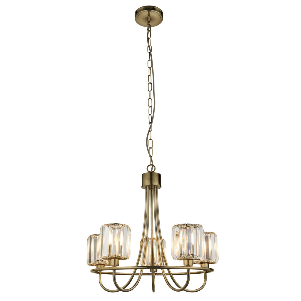 Lampadario Endon Berenice 5lt Ottone Antico