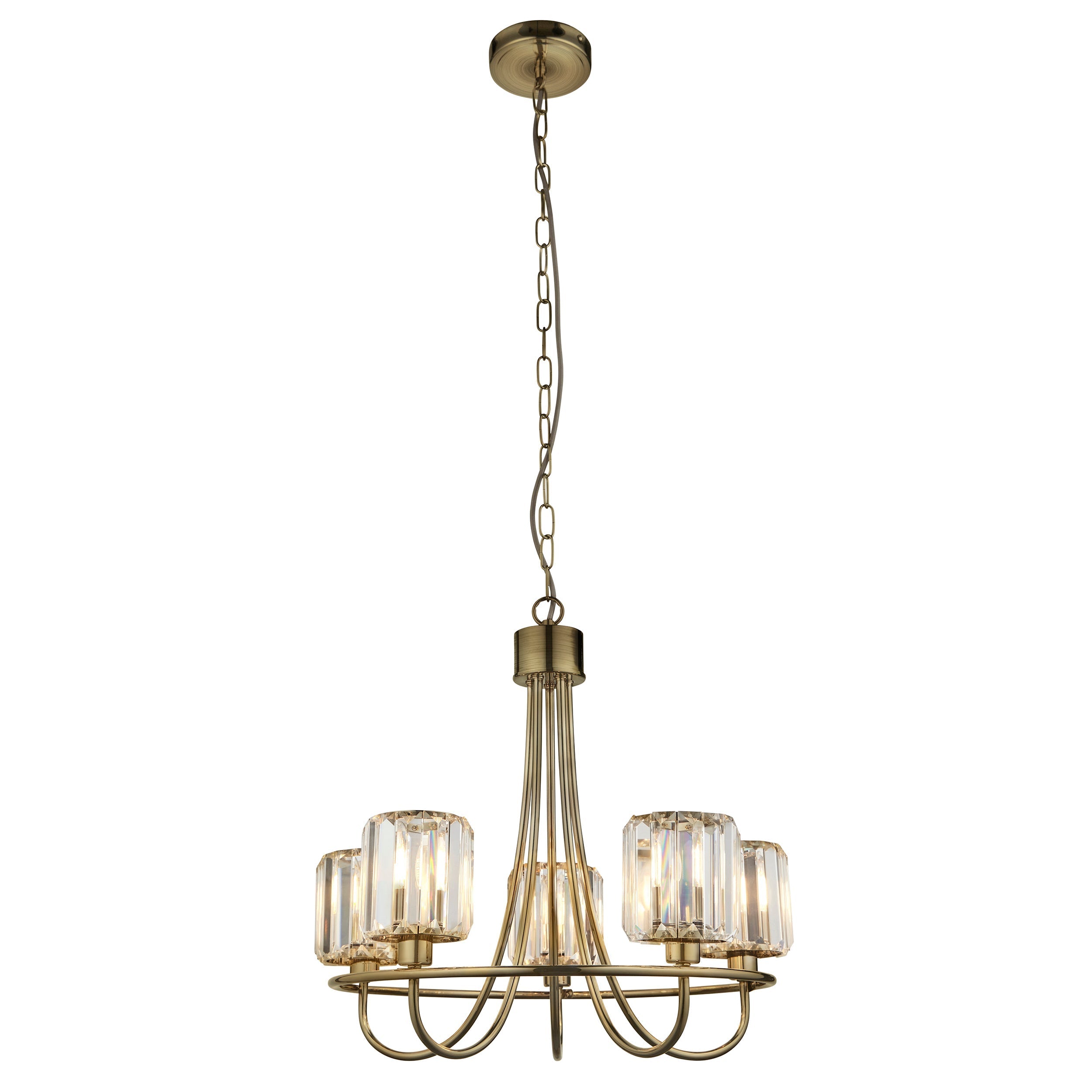 Lampadario Endon Berenice 5lt Ottone Antico