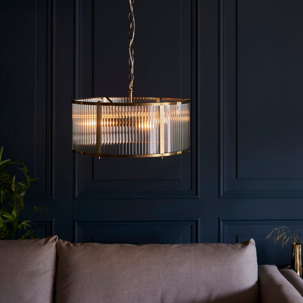 Lampadario Endon Ridgeton 3 luci Ottone Antico