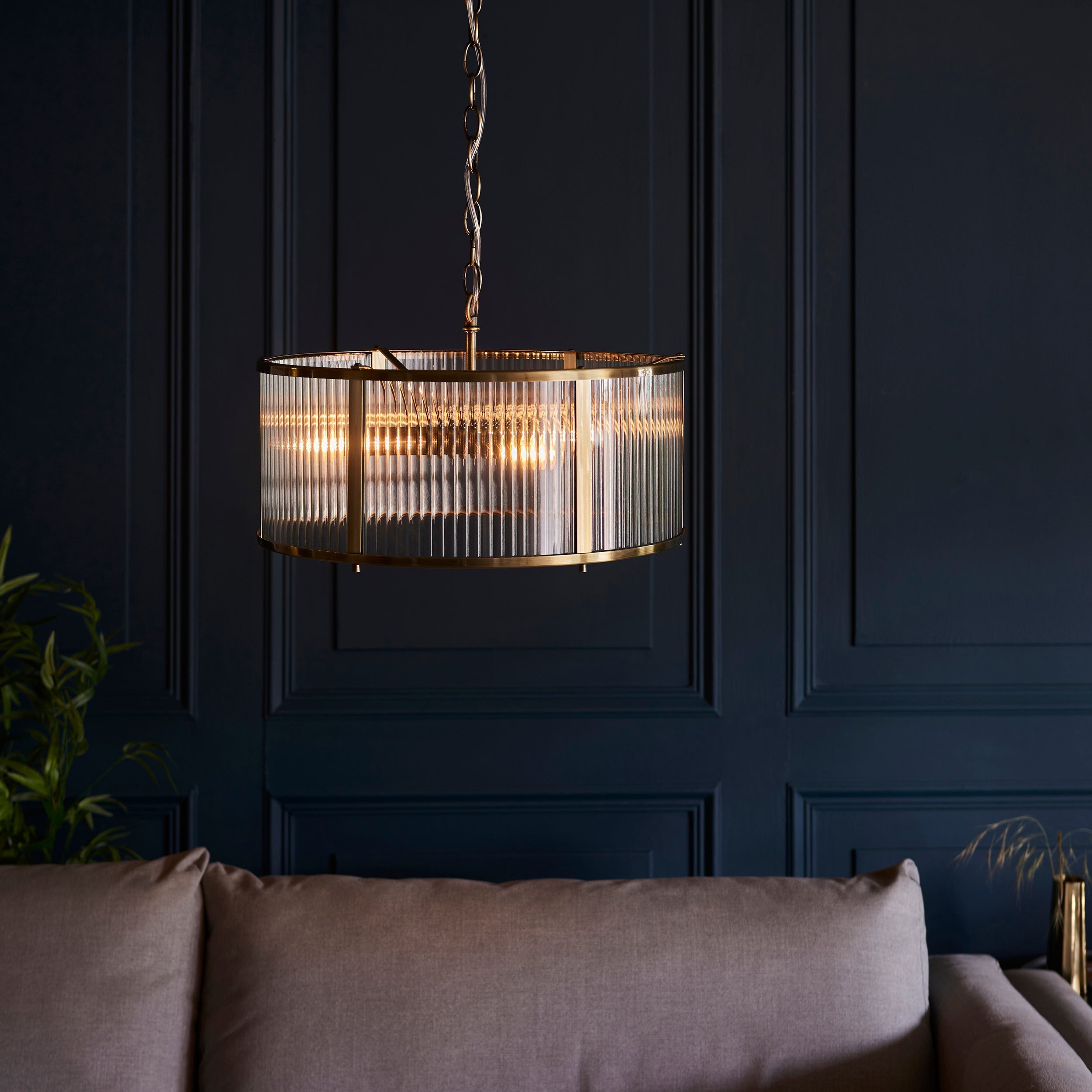Lampadario Endon Ridgeton 3 luci Ottone Antico