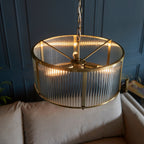Lampadario Endon Ridgeton 3 luci Ottone Antico
