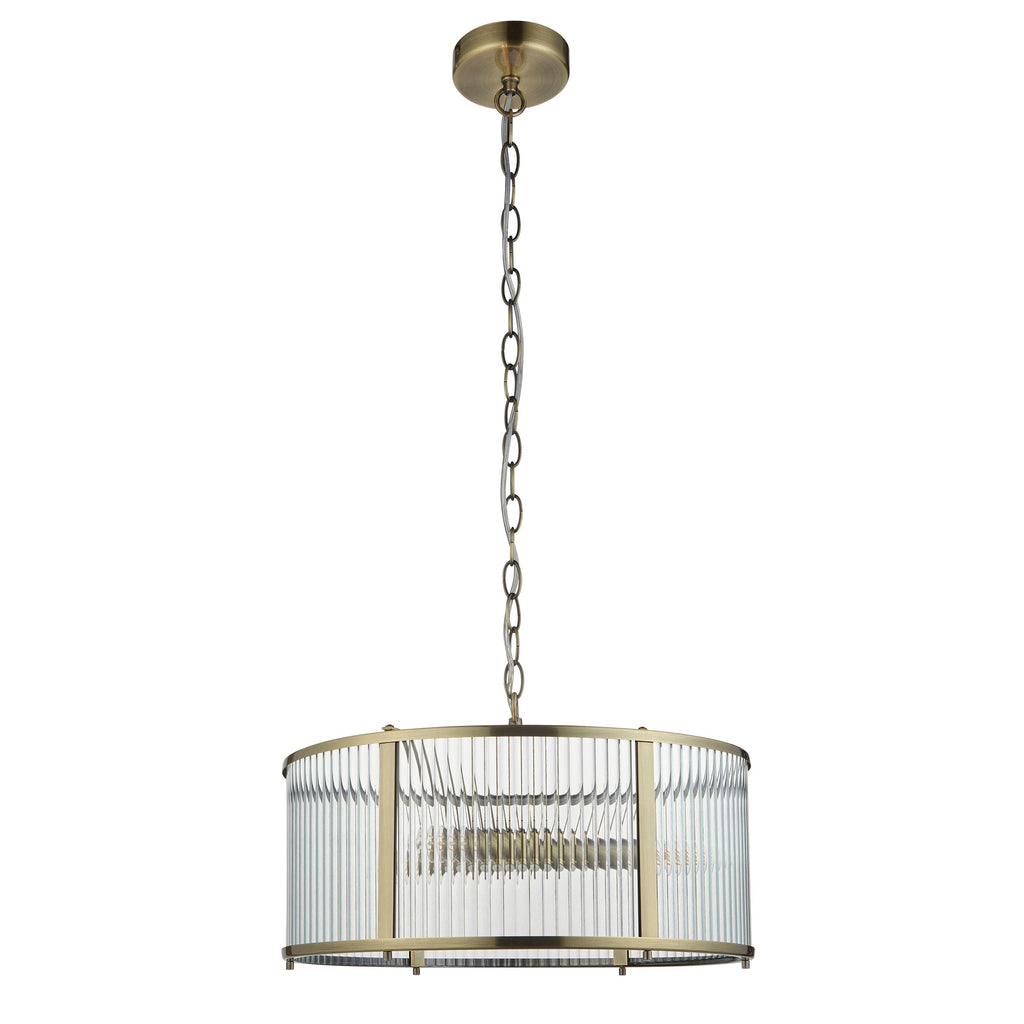 Lampadario Endon Ridgeton 3 luci Ottone Antico