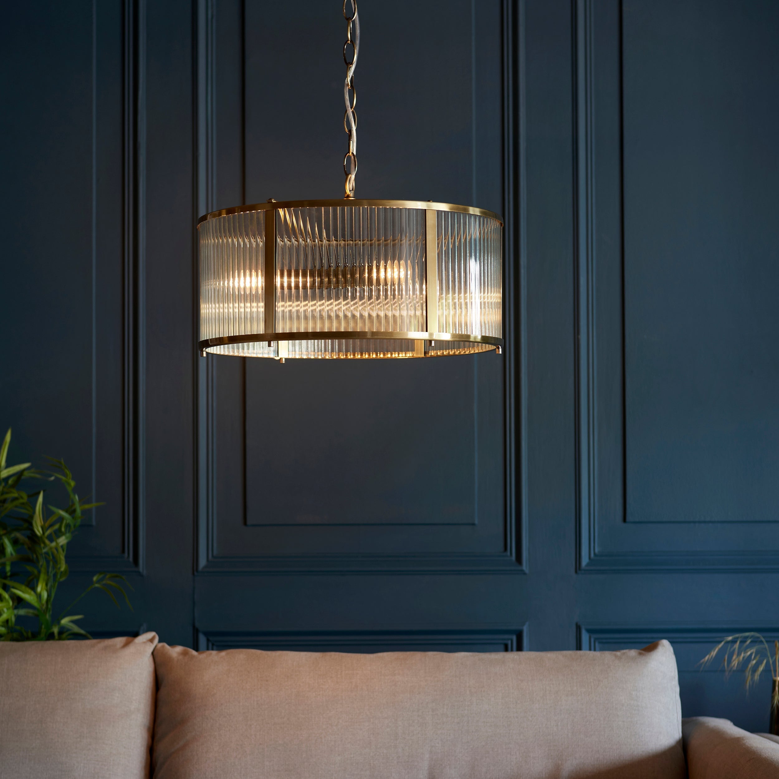 Lampadario Endon Ridgeton 3 luci Ottone Antico