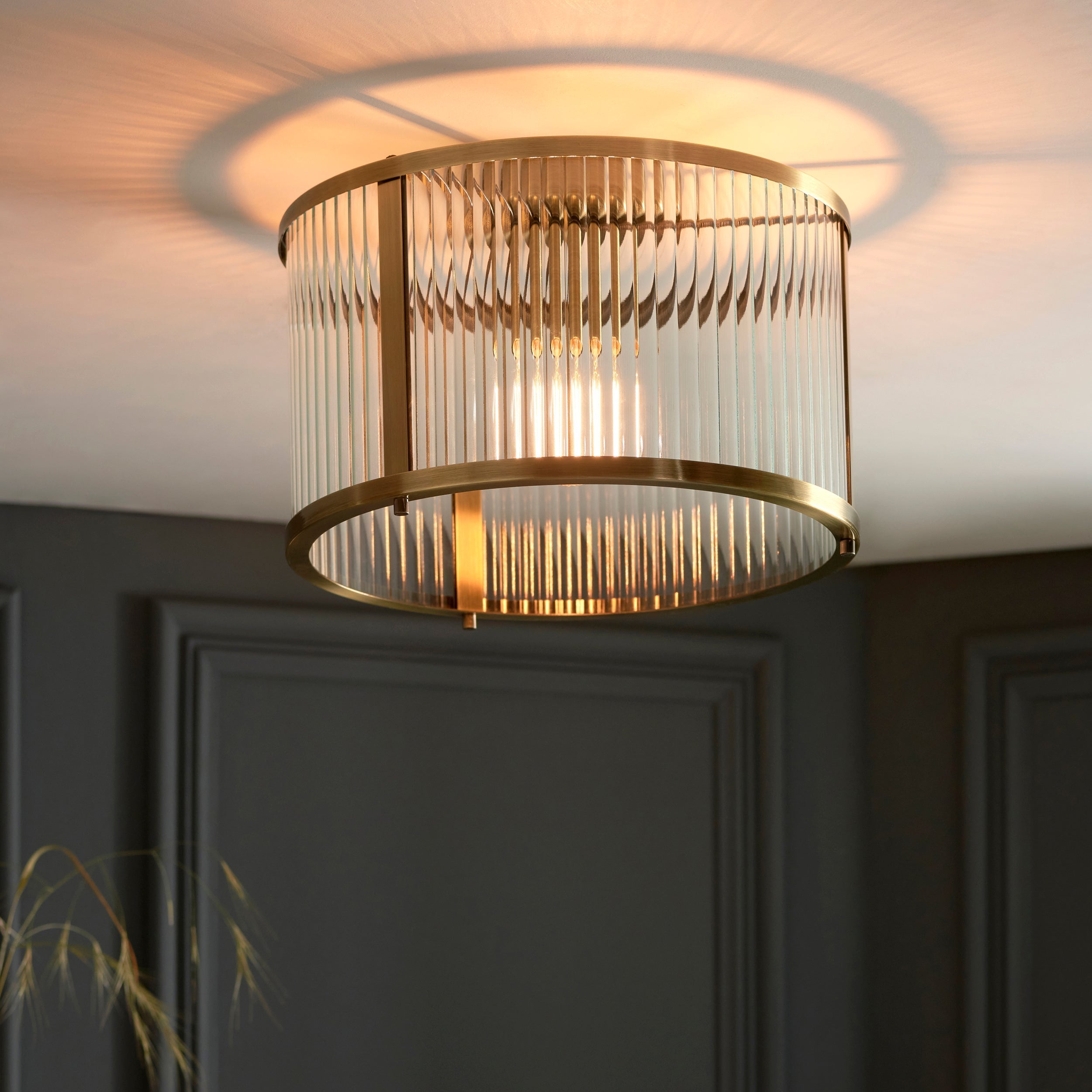Endon Ridgeton Flush Ottone Antico