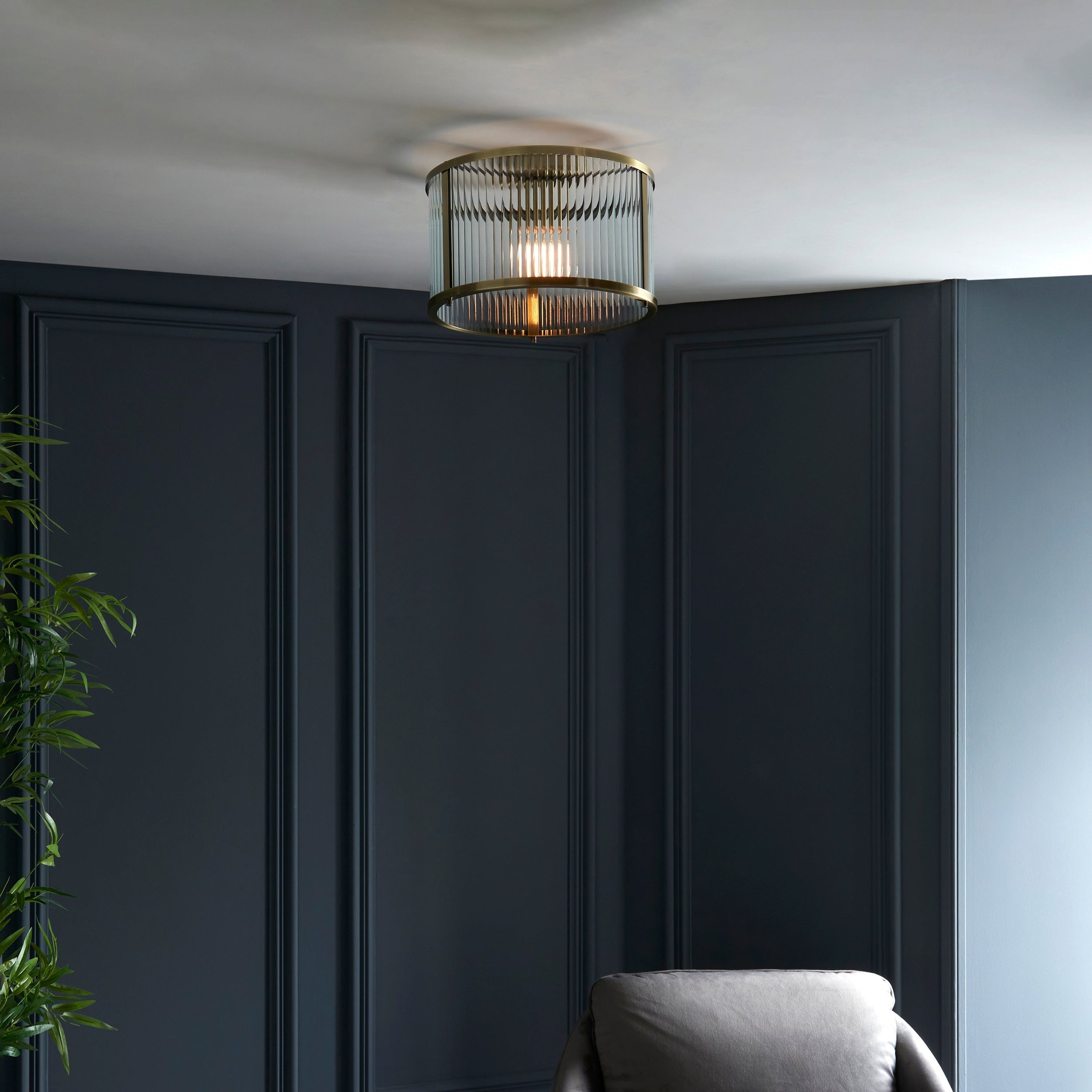 Endon Ridgeton Flush Ottone Antico