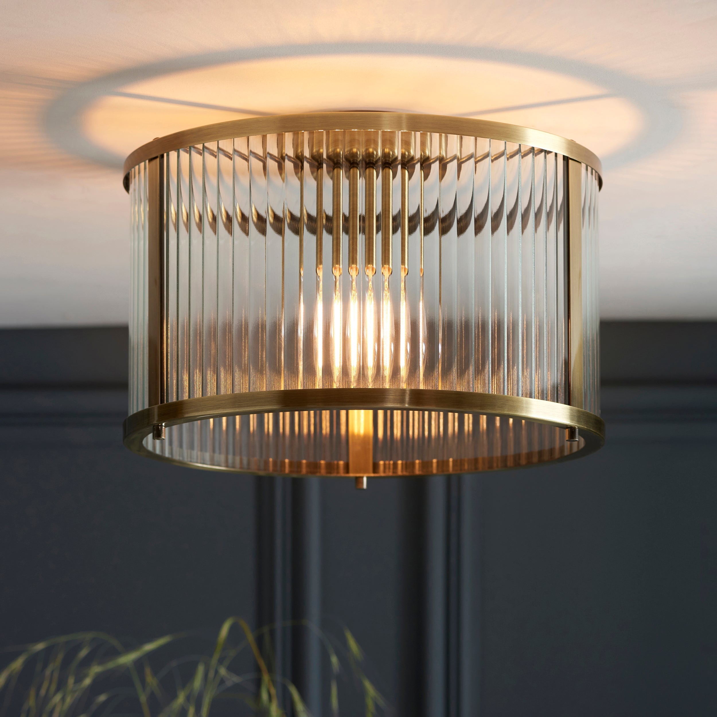 Endon Ridgeton Flush Ottone Antico