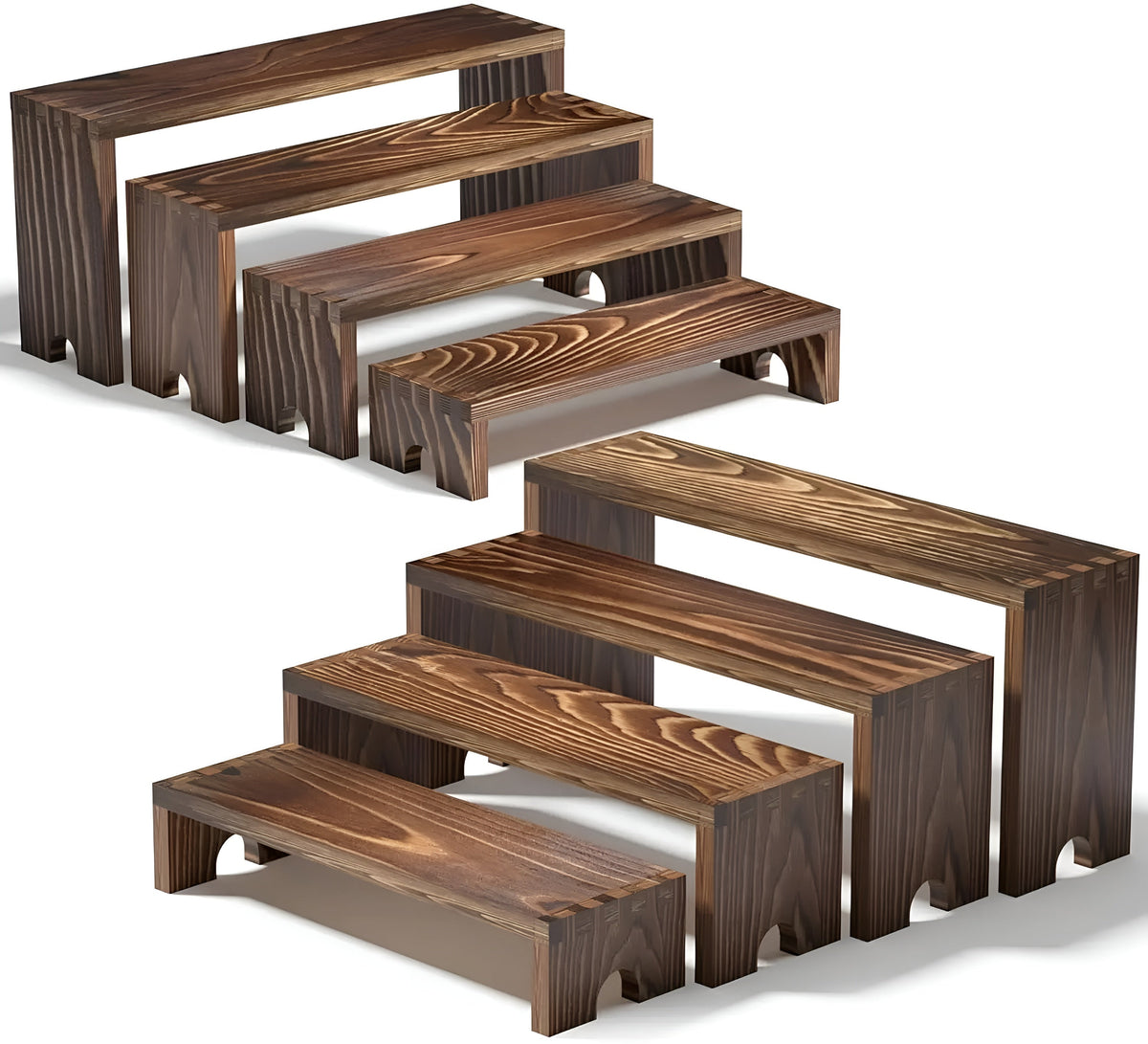 Espositore a più piani in legno – Impilabile e Versatile | Perfetto per tavoli da dessert, decorazioni e stand di vendita