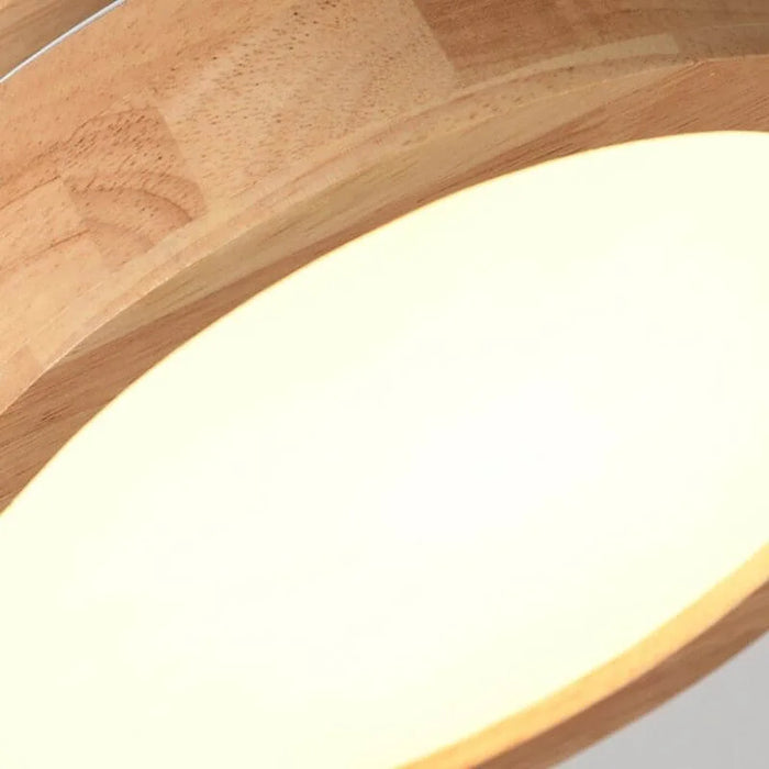 Lampada da soffitto rotonda in legno