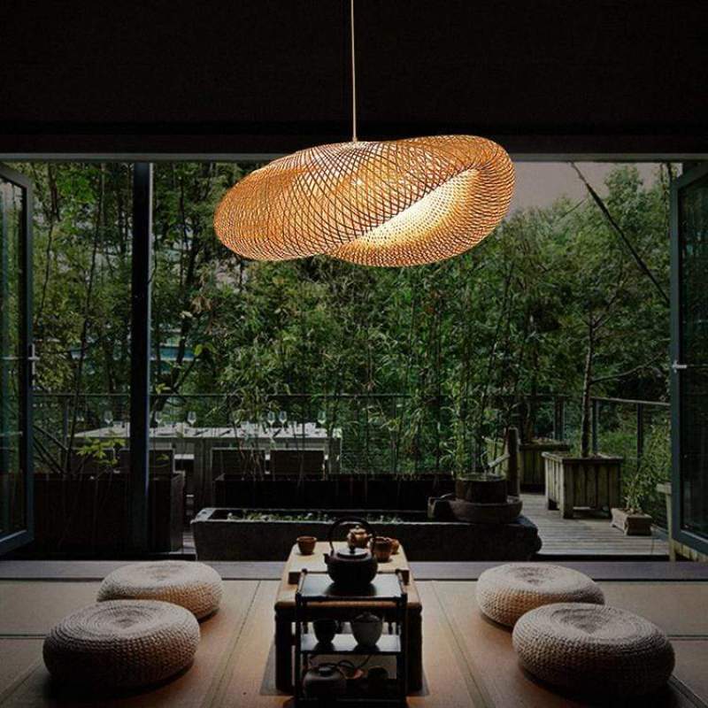 BambooChic – Lampada a sospensione in bambù naturale Boho