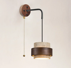 LumiTravert Applique – Design in Pietra Naturale e Legno con Interruttore a Trascinamento